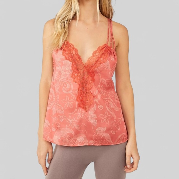 Intimately Free People-Off the Coast Cami-orange EUC size Small - Picture 1 of 12
